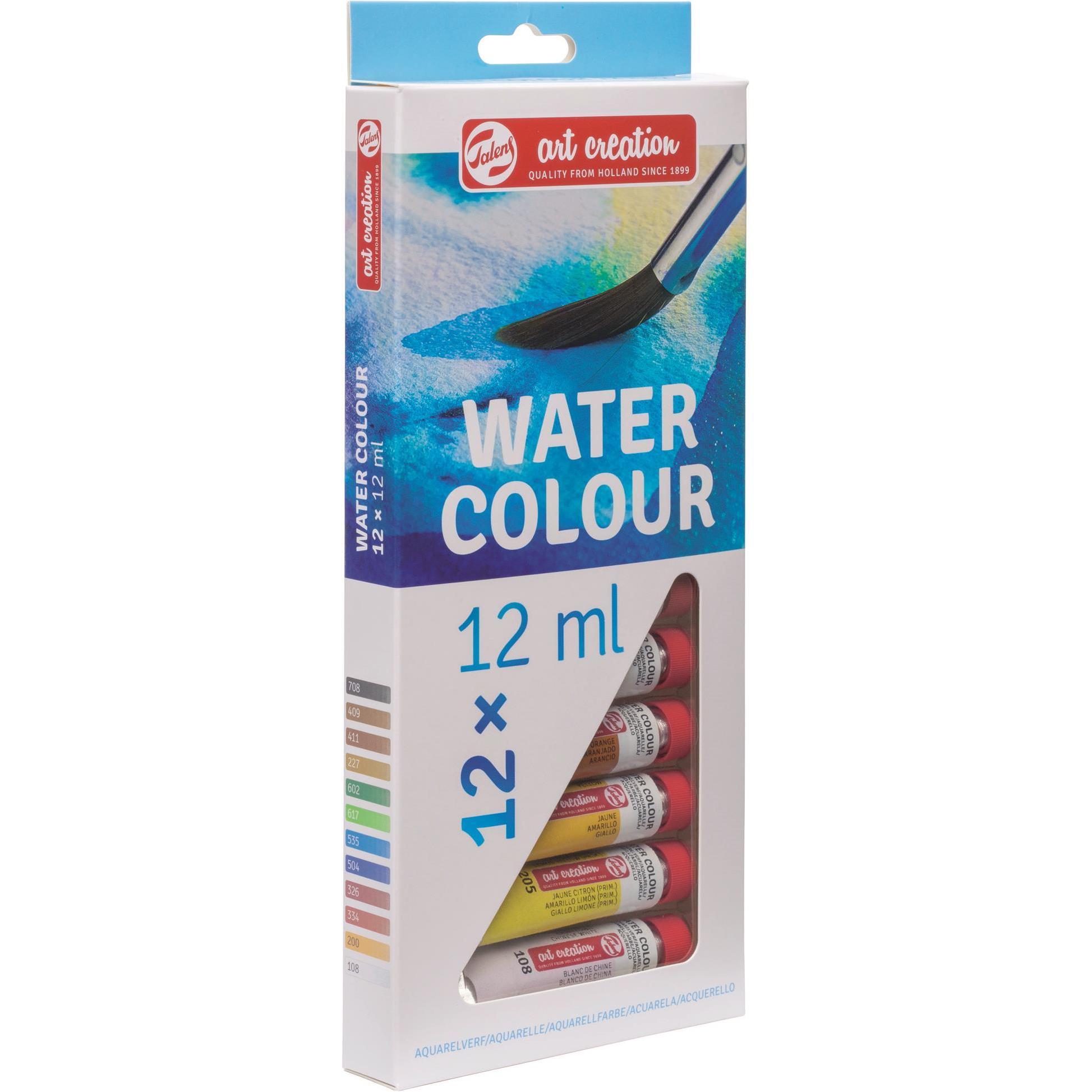 Talens: Set Colore e Vernice per Acquerelli, 12x12ml (Multicolore, 12000 ml)