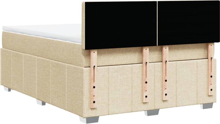 Produktbild vidaXL Boxspringbett Polsterbett Bett Doppelbett Matratze Creme 160x200cm Stoff (160 x 200 cm)