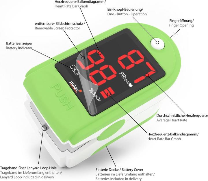 Produktbild Pulox Pulsoximeter PO-100 grün