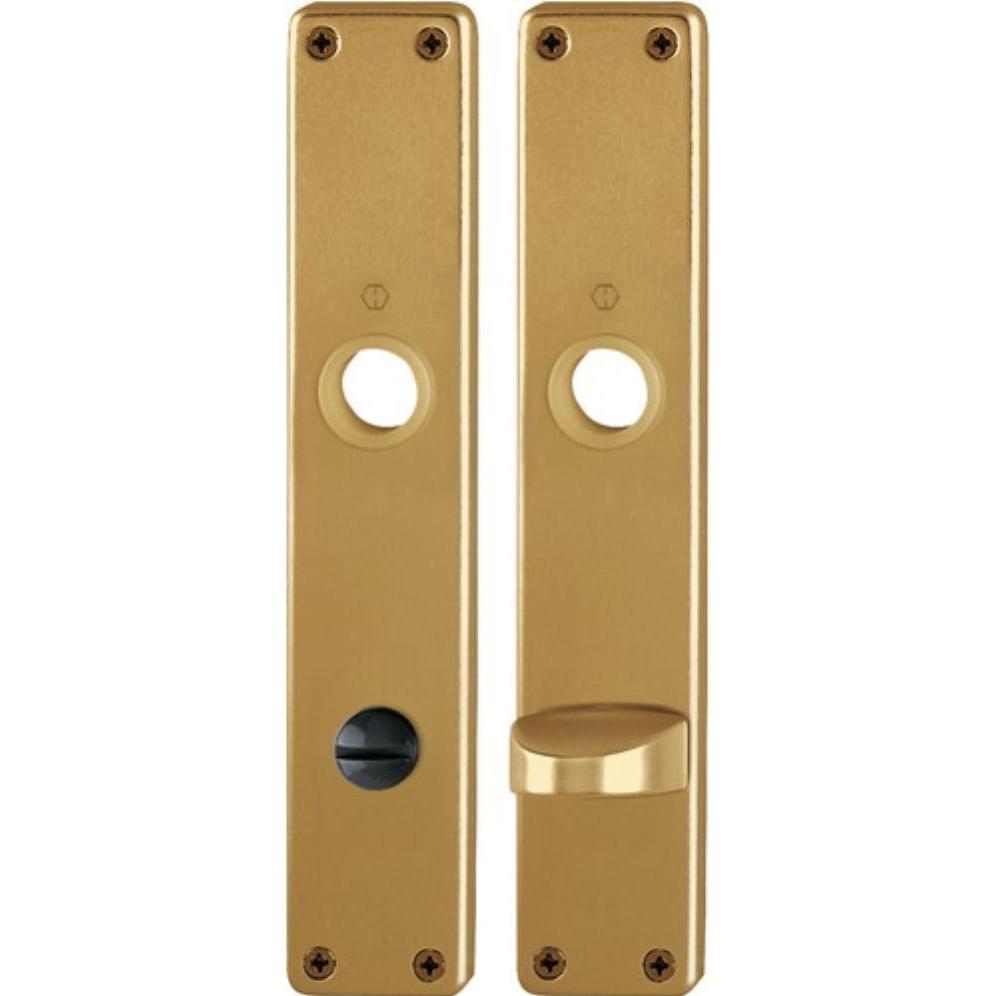 Hoppe, Türgriff + Fenstergriff, Langschildpaar 202SP F4 / bronzefarbig F4 SK/OL 78 mm (Türgarnitur)