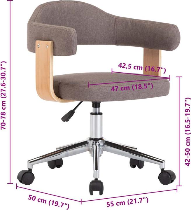 Immagine prodotto vidaXL Bürostuhl (42 - 50 cm)