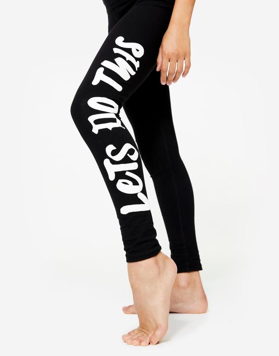 Produktbild Domyos Tanz-Leggings Mädchen Modern Dance hoher Taillenbund - schwarz mit Print (152)