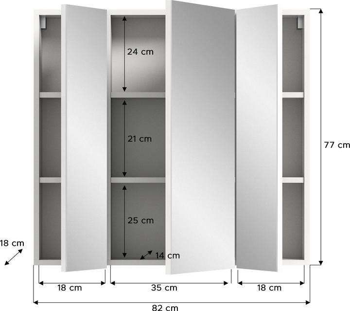 Produktbild Xonox Home Spiegelschrank Vira (60 x 18 x 77 cm)