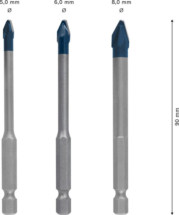 Produktbild Bosch Professional Zubehör EXPERT HEX-9 Hard Ceramic Bohrer-Set, 5/6/8 mm, 3-tlg. (5 Millimeter, 6 Millimeter, 8 Millimeter)