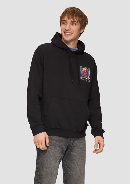 Produktbild s.Oliver Sweatshirt Kapuzensweatshirt mit Front- und Rückenprint (S)