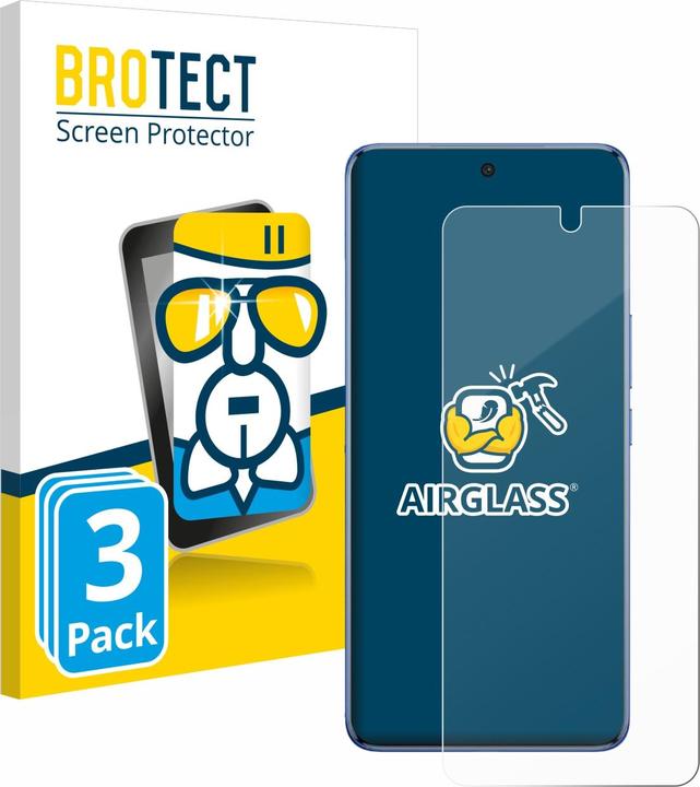 Produktbild BROTECT Schutzglas Schutzfolie Displayschutz Display Schutz Glas Folie klar (3 Stück, Vivo X50)