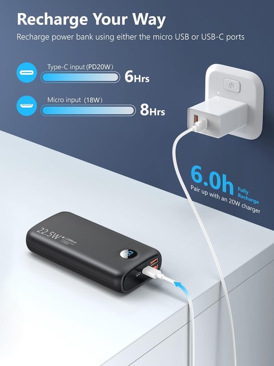 Actual product image Snomh P58D (27000 mAh, 22.50 W, 22.50 Wh)