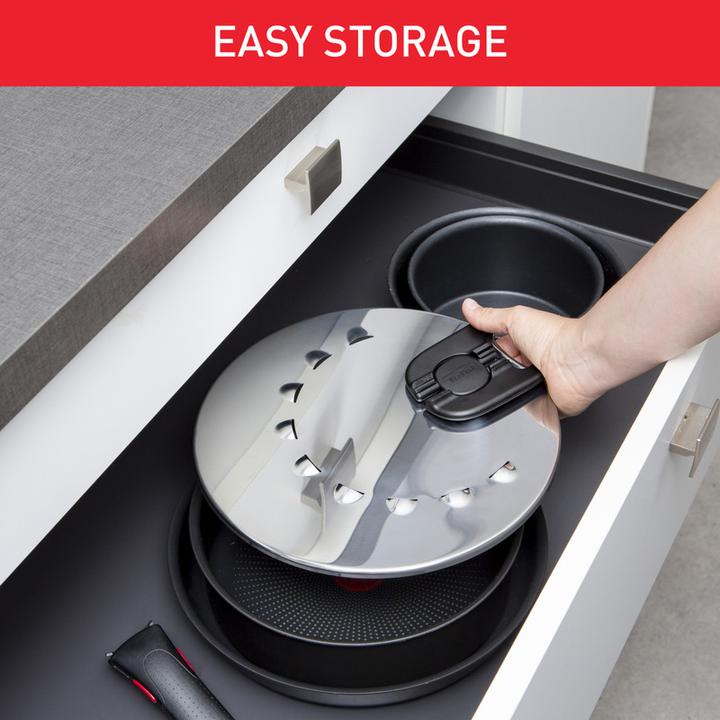 Immagine prodotto Tefal Ingenio G6 Multi Coperchio da 20 a 28 cm in acciaio inox (30.80 cm, Metallo, Materiale sintetico)