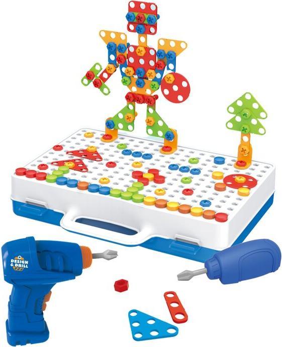 Image du produit Lean Toys Lean Cars Creative Mosaic Puzzle 2D/3D tournevis + sac de transport 248 pièces