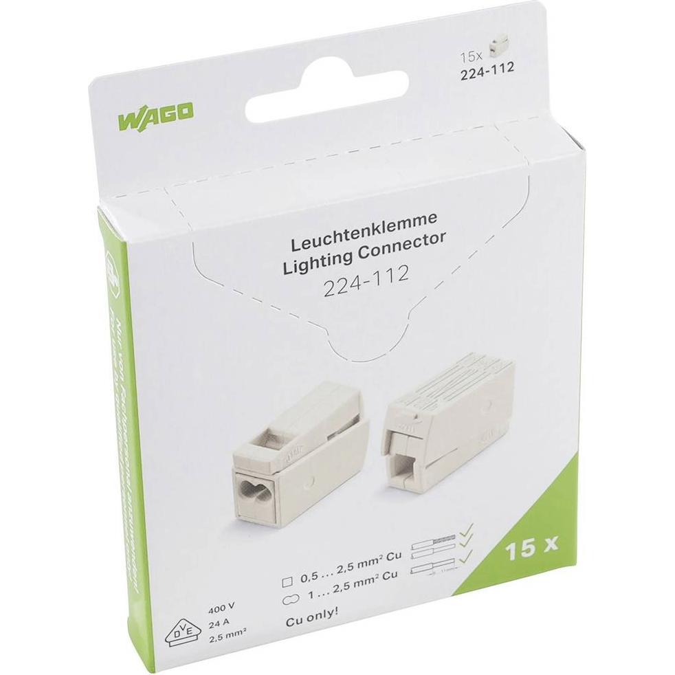 Wago, Kabelverbindung, 2-in-1 Leuchtenklemme