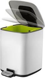 Actual product image EKO Pedal bin Step Bin Regent white 6 L square waste bin, made of powder-coated steel (6 l)