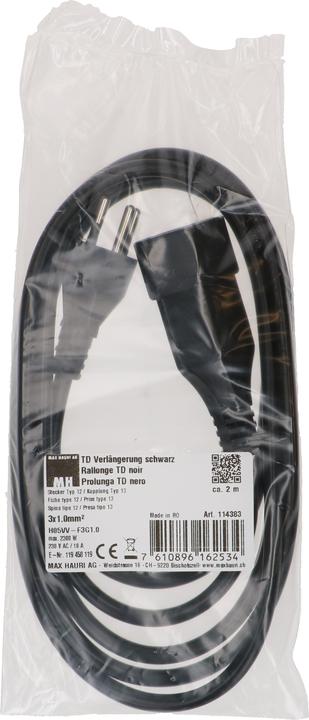 Image du produit Max Hauri Rallonge TD H05VV-F3G1.0 (2 m, Type 13)