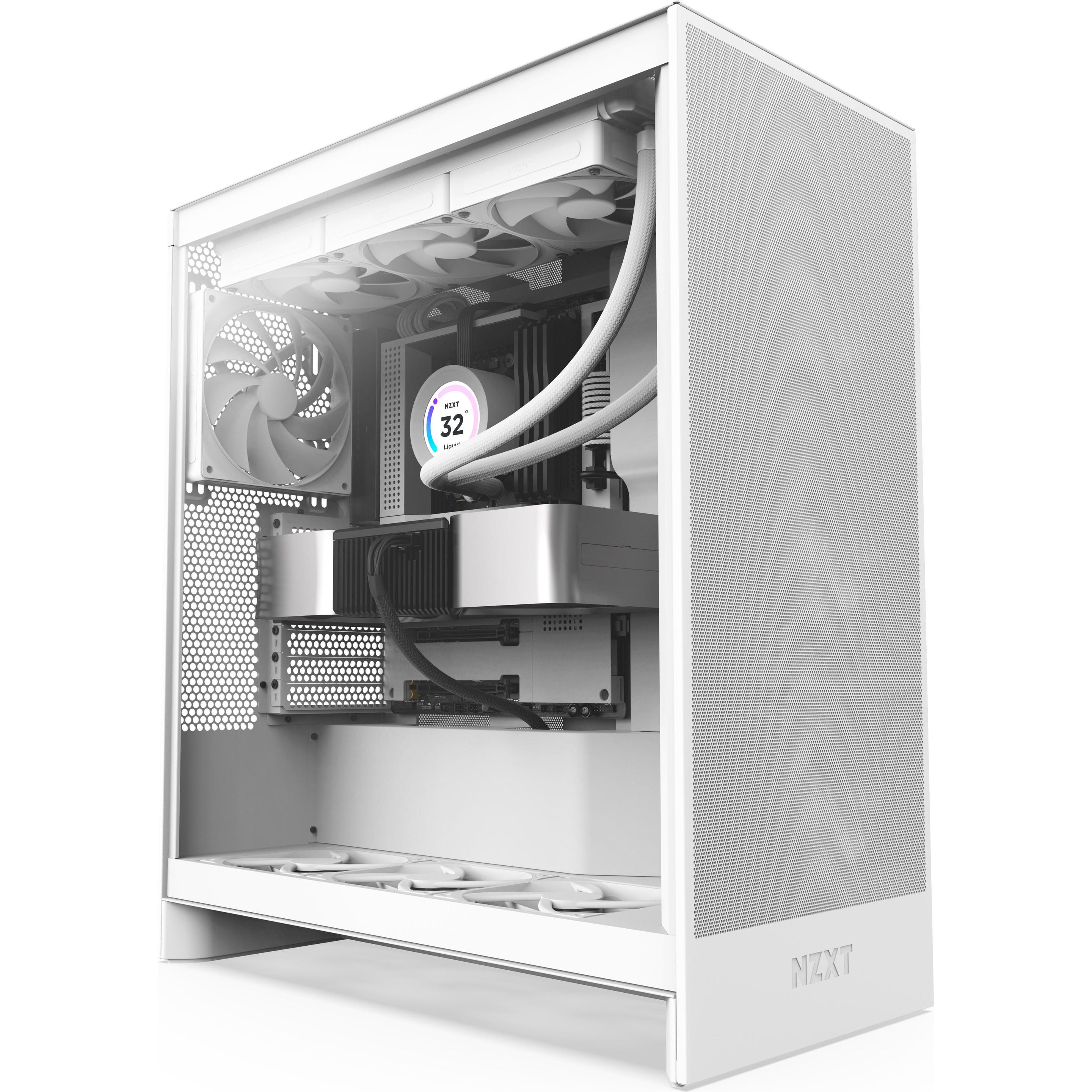 NZXT H7 Flow (2024) (ATX, Micro ATX (mATX), Mini-ITX), PC Gehäuse, Weiss