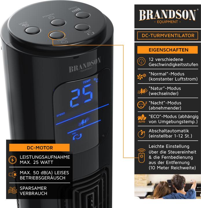 Actual product image Brandson Tower fan (50 dB)