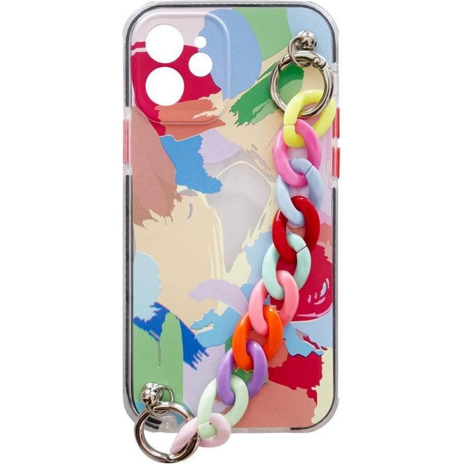 Hurtel Color Chain Case gel flexible elastic case cover with a chain pendant for Samsung Galaxy S21 5G mult (Samsung Gal...