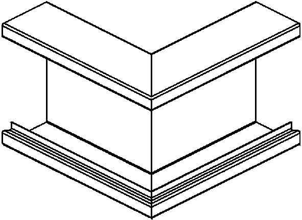 Produktbild Niedax NIE GKA 110-78 R GK-AuÃeneck 90Â°,einzÃ¼gig sym 110x61mm reinweiÃ (6.10 cm)