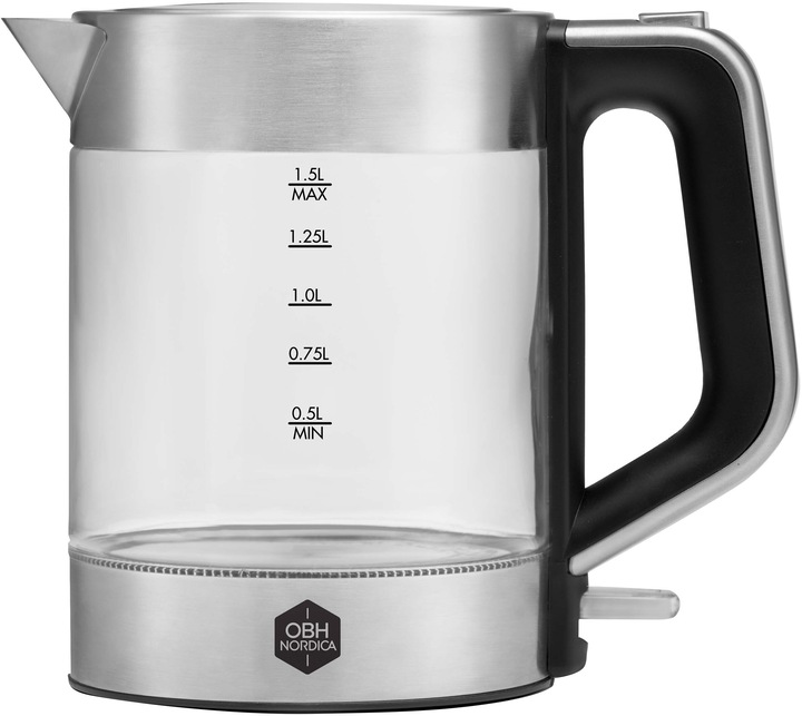 Immagine prodotto OBH Nordica Bollitore elettrico Venice Glass Acciaio inox, trasparente (1.50 l)