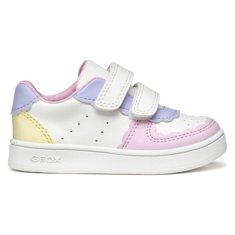Geox, Mädchen, Sneakers, Eclyper A - Synt.Lea, Weiss, Gelb, (26)