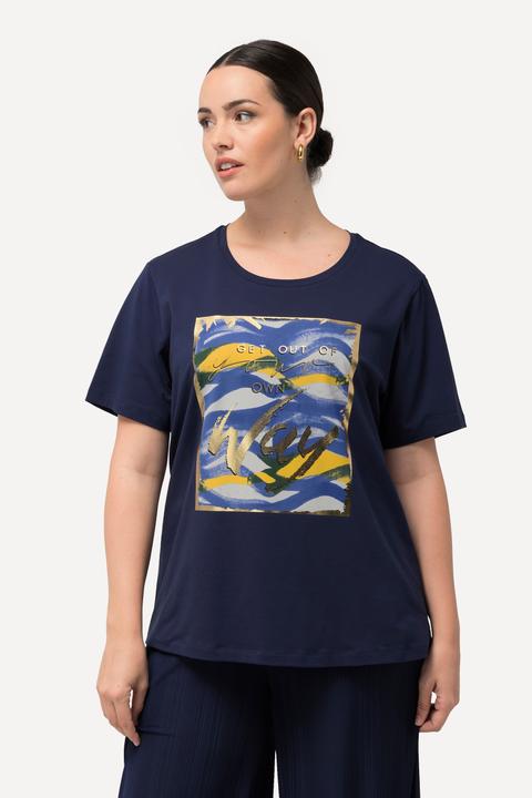 Actual product image Ulla Popken Wave Front Print Stretch Tee (46, 48)