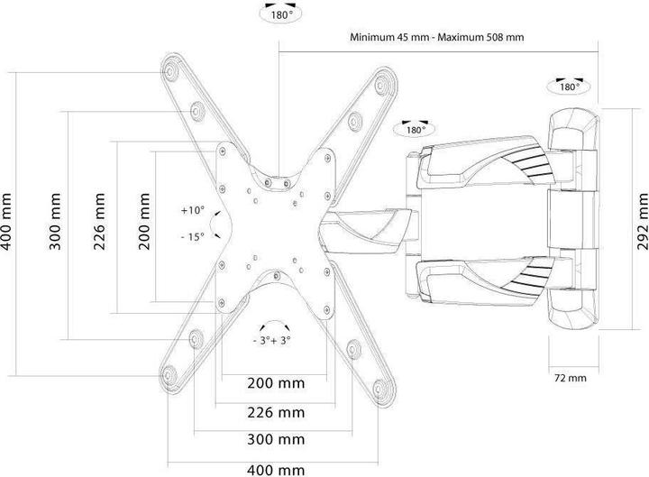 Actual product image Neomounts Wall Mount NM-W440WHITE White (Wall, 55", 20 kg)