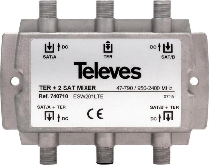 Televes Einschleusweiche ESW 201 mit LTE Filter 2x SAT / Terrestrisch (Antennenkabel)