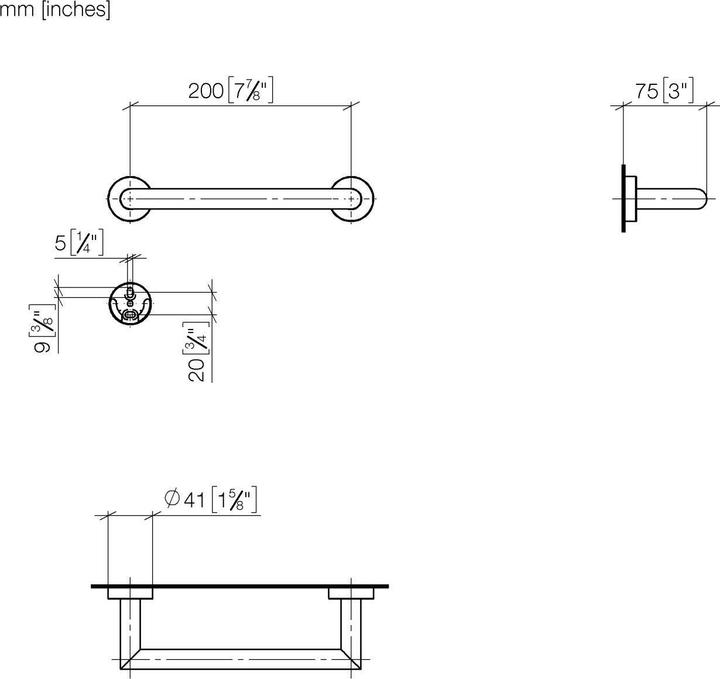Produktbild Dornbracht poignée de baignoire, 200mm, 83020979-99, 83020979-99