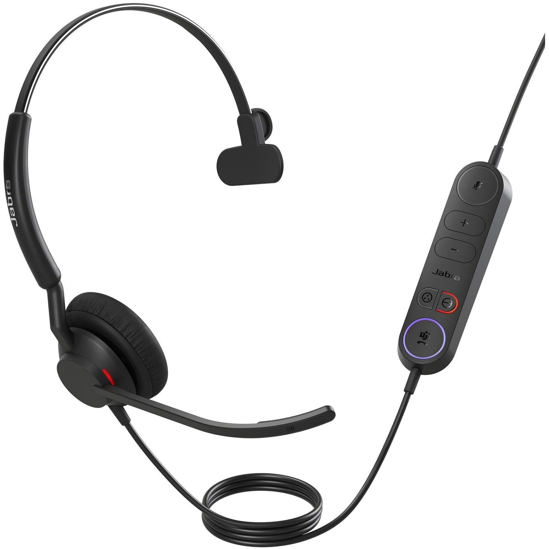 Jabra Engage 40 Inline Link USB (Kabelgebunden, USB-A), Office Headset, Schwarz