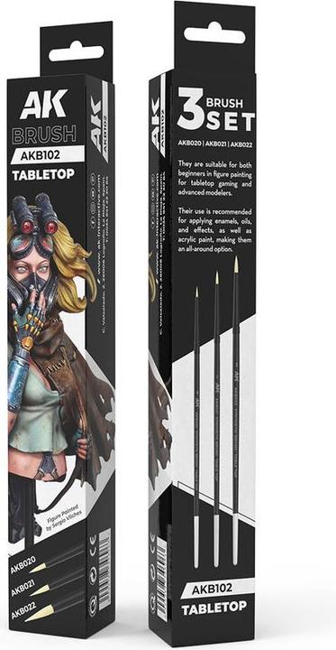 Produktbild AK Interactive TABLETOP SYNTETHIC BRUSHES SET (3 brushes)