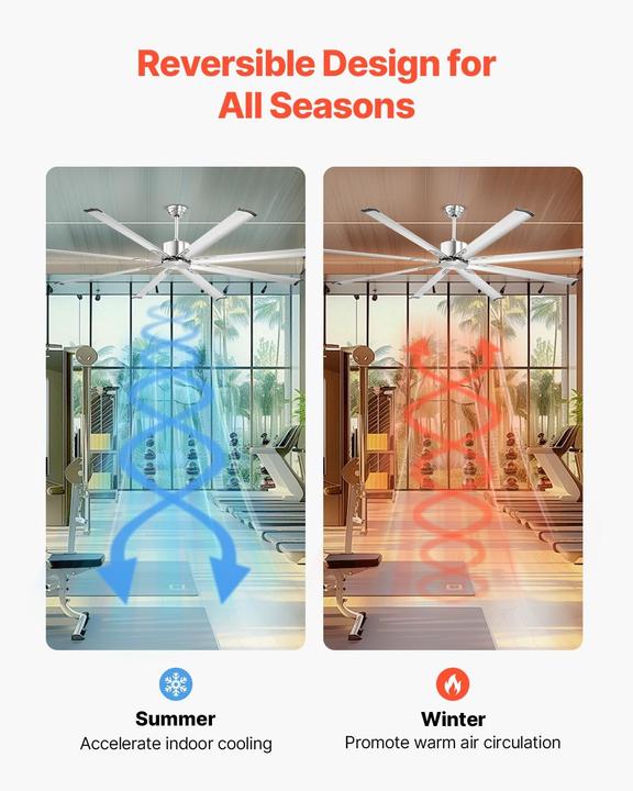 Actual product image Vevor Ceiling Fan Without Lighting Remote Control Brushed Nickel (45 dB)