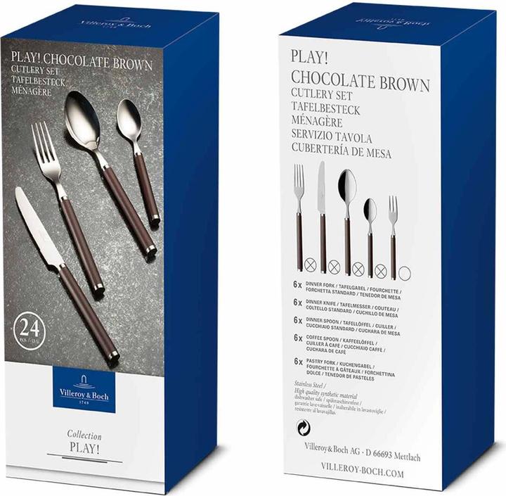 Produktbild Villeroy & Boch Tafelbesteck 24tlg. Play! chocolate brown (24 Stk., Besteck Set)