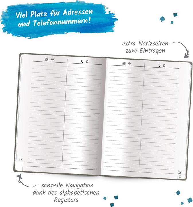 Produktbild Adressbuch Soft Touch A5 Anthrazit (A5, Weicher Einband)