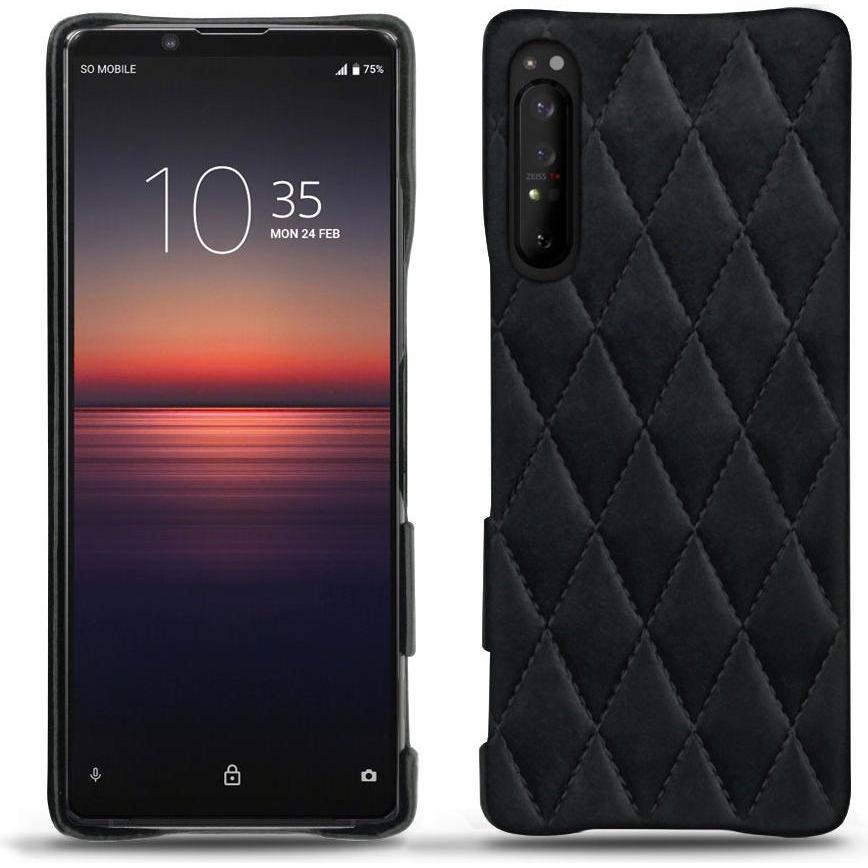 Noreve Lederschutzhülle (Sony Xperia 1 II), Smartphone Hülle, Schwarz