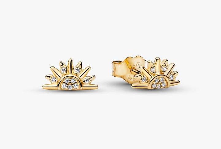 Image du produit Pandora Boucles d'oreilles à clous soleil céleste scintillant (Alliage métallique plaqué or 14 carats)