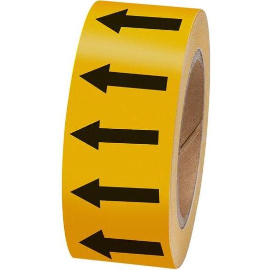 Brady, Klebeband, Markierungsband mit Richtungspfeilen, 25mm x 33m, Schwarz / Hellbraun (25 mm)