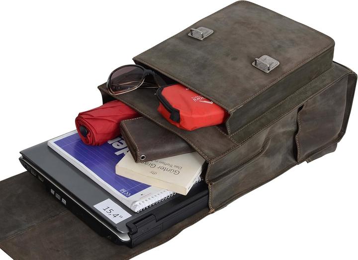 Produktbild Gusti Leder Lederrucksack für Stadt, Outdoor und Reise, klassisches Design, unisex, vielseitige Fächer