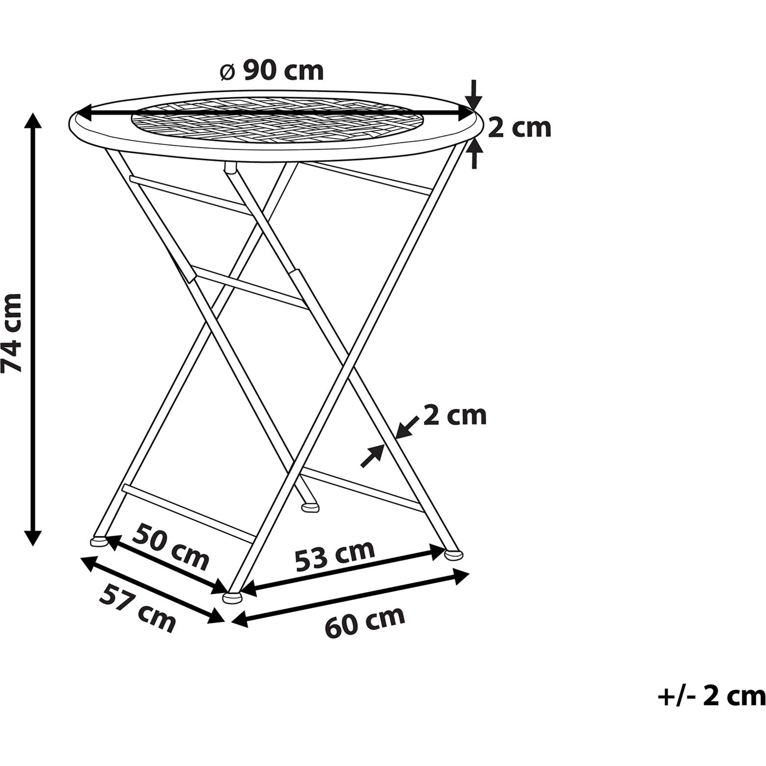 Thumbnail - Beliani, Gartentisch + Balkontisch, Bivio (90 cm)