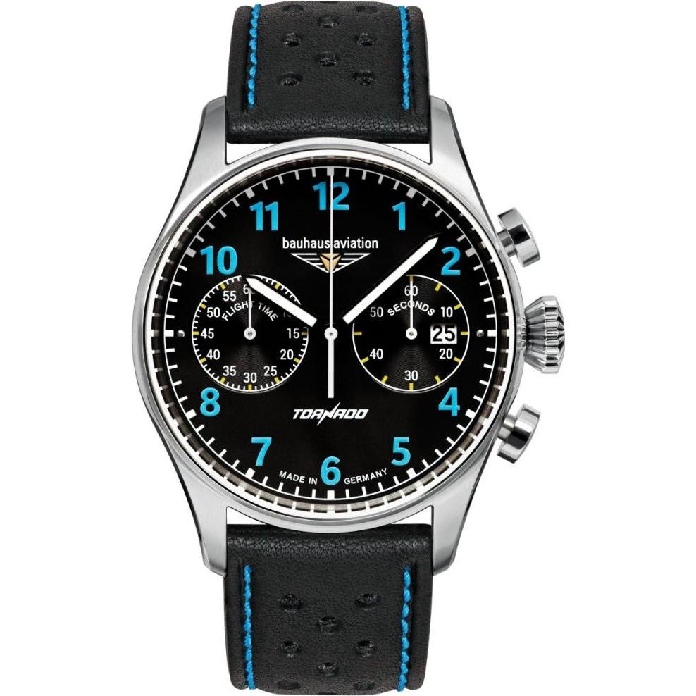 Bauhaus, Armbanduhr, 27703, Schwarz, (Chronograph, 42 mm)