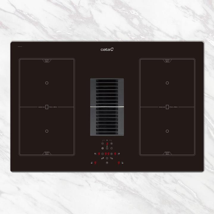 Produktbild Cata AS 750 /A Hob with Hood, 77 cm, 4 cooking zones, 9 power levels+Booster, A, Max extraction 580 (77 cm)