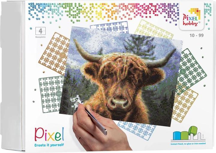 Produktbild Pixelhobby Pixel Geschenkset 4 Basisplatten - Hochlandrind