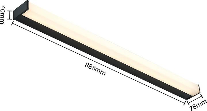 Actual product image Lindby Ulisan LED bathroom wall lamp, angular, 88.8 cm (1350 lm)