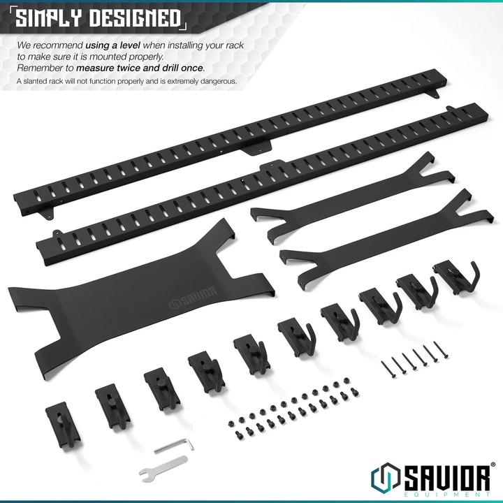 Image du produit Savior Equipment Horizontal Wall Rack w/ 10 Hooks
