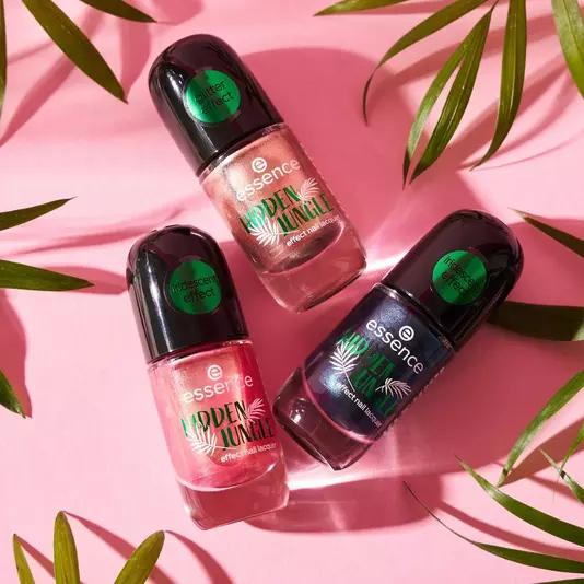 Actual product image essence HIDDEN JUNGLE effect nail lacquer (04 Pink Mystery, Gel-Effect Nail Polish)