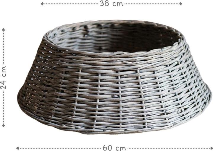 Image du produit Hermex Rotin Panier de sapin de Noël Jupe de sapin de Noël Collier de sapin Couverture de panier (1-pièce)