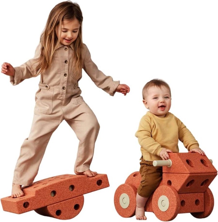 Productafbeelding Modu Dreamer Kit - Zachte blokken- 33 onderdelen - Open Ended speelgoed - Speelgoed 1 -2-3 jaar - Burnt O