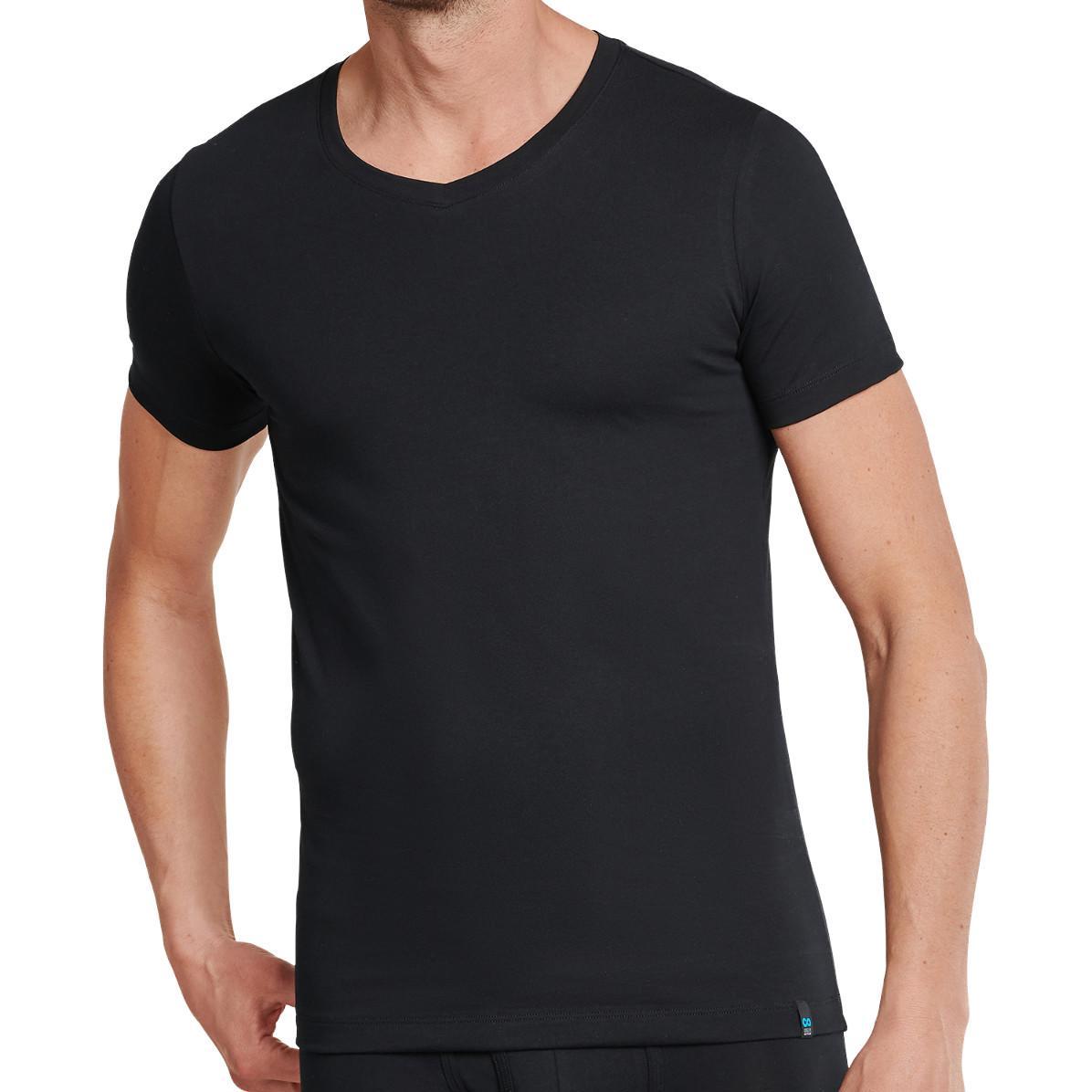 Thumbnail - Schiesser, Herren, Shirt, Long Life Cotton Tshirt, Schwarz, (L)
