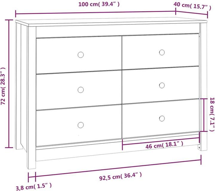 Produktbild vidaXL Beistellschrank (100 x 100 x 72 cm)