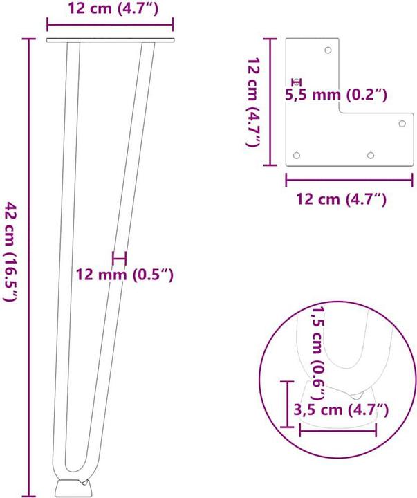Actual product image vidaXL Haarnadelbein