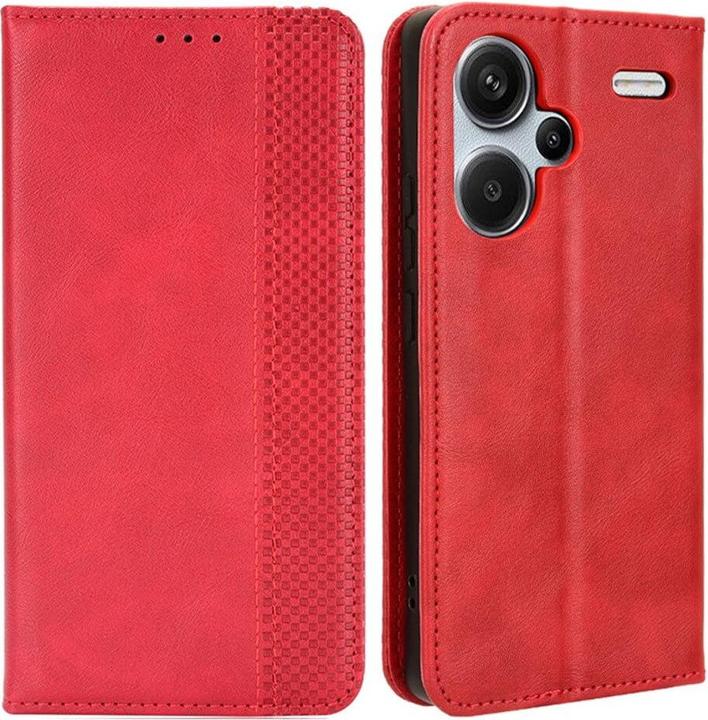 Produktbild Cover-Discount Xiaomi Redmi Note 13 Pro+ - Stand Flip Case Hülle rot (Xiaomi Redmi Note 13 Pro+)