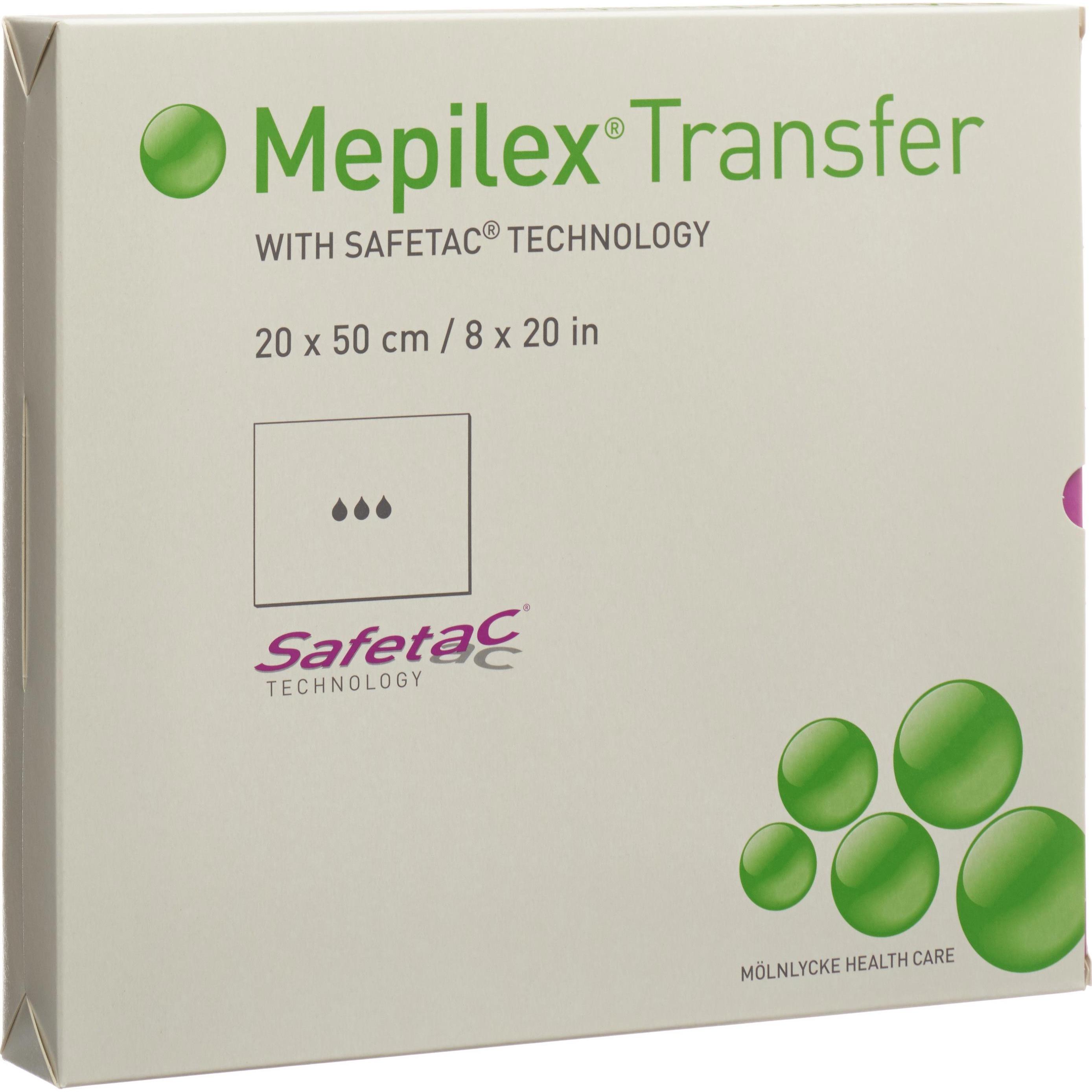 Mepilex, Pflaster, Transfer Safetac Wundauflage à 20 x 50cm (4 x)