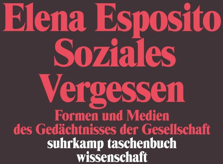 Produktbild Soziales Vergessen (Deutsch, Elena Esposito, 2002)